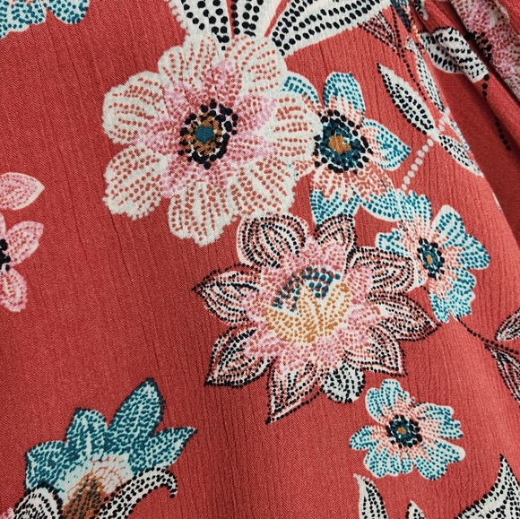 Maurice's Floral Open Front Short Flutter Sleeve Cardigan Women's 1X - Picture 13 of 16